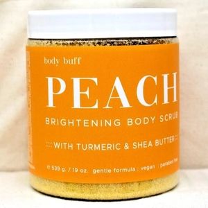 BODY BUFF Peach Brightening Body Scrub with Turmeric & Shea Butter VEGAN